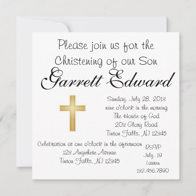 Christening Invitation (Front)