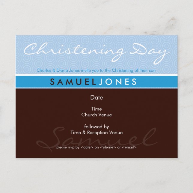 CHRISTENING INVITE :: simply groovy 2 (Front)
