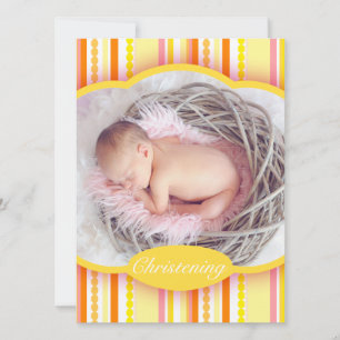 Christening photo announcement invitation card
