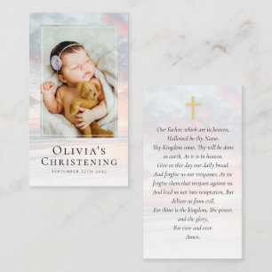 Christening Photo Keepsake Prayer Card