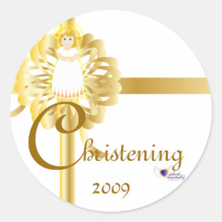 Christening! Sticker-Customise Classic Round Sticker