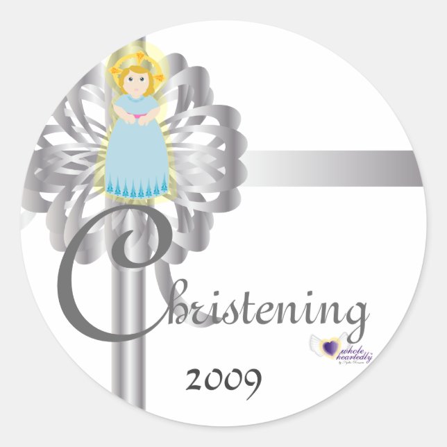 Christening! Sticker-Customise Classic Round Sticker (Front)