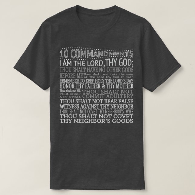 Christian10 Commandments Ten Decalogue Bible Tee  (Design Front)