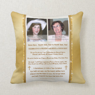 Christian 1 or 2 Photo Memorial Pillow, Scripture Cushion
