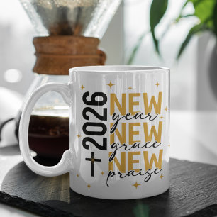Christian 2026 New Year Custom Scripture Cross Coffee Mug