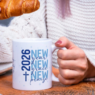 Christian 2026 New Year Custom Scripture Cross Coffee Mug