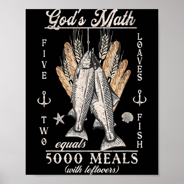Christian 2 Fishes 5 Breads 5000 Against _2  Poster (Front)