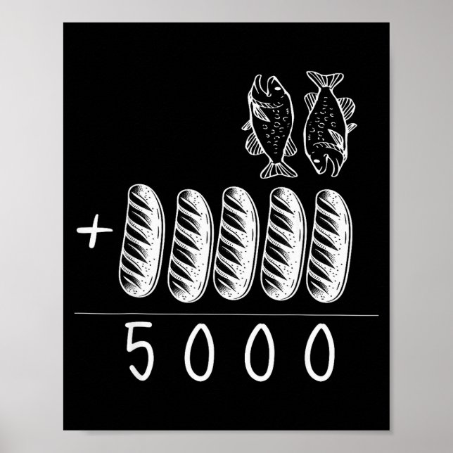 Christian 2 Fishes 5 Breads 5000 Against  Poster (Front)