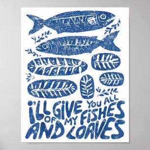 Christian 2 Fishes 5 Breads 5000 Against  Poster