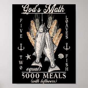 Christian 2 Fishes 5 Breads 5000 Against  Poster