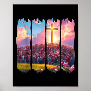 Christian 4th Of July Patriotic Religious Jesus Cr Poster