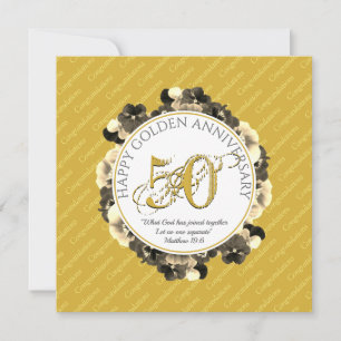 Christian 50th GOLDEN Wedding Anniversary Card
