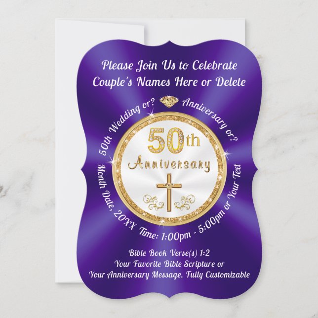 CHRISTIAN, 50th Party Anniversary Invitations (Front)