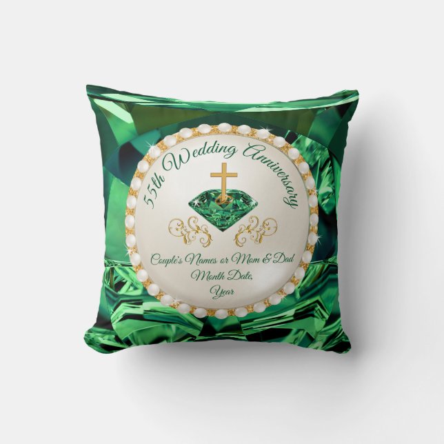 Christian, 55th Anniversary Gifts for Couples Cushion (Front)