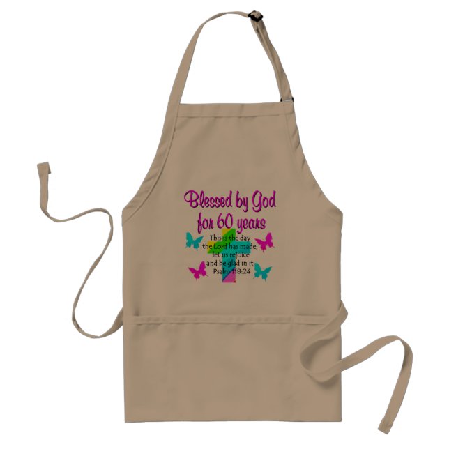 CHRISTIAN 60 YEAR OLD PRAYER STANDARD APRON (Front)
