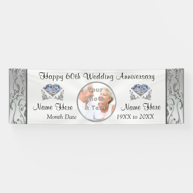 Christian 60th Wedding Anniversary Banners (Horizontal)