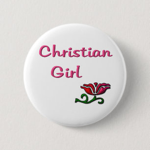 christian 6 cm round badge