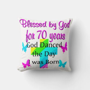 CHRISTIAN 70TH BIRTHDAY CUSHION