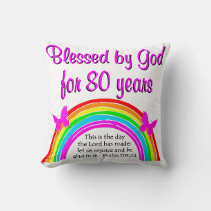 CHRISTIAN 80TH BIRTHDAY CUSHION