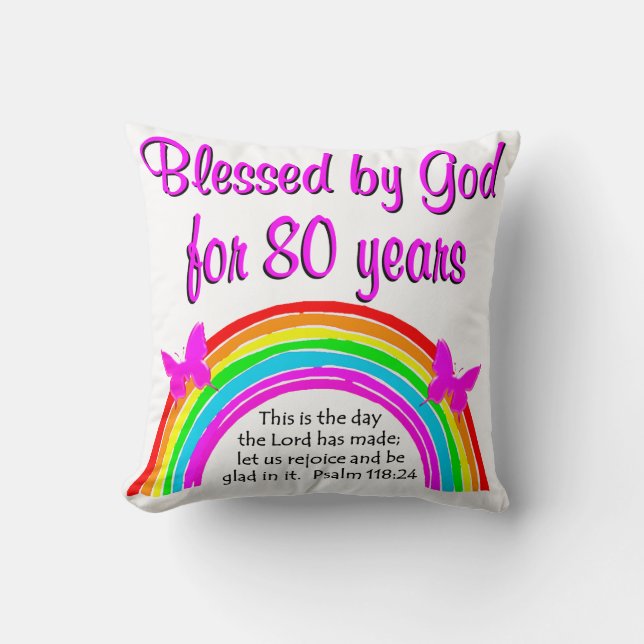 CHRISTIAN 80TH BIRTHDAY CUSHION (Front)