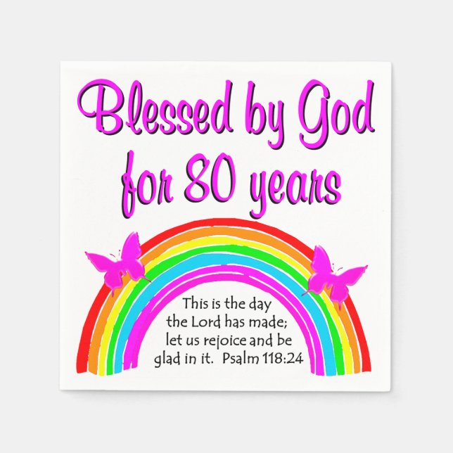 CHRISTIAN 80TH BIRTHDAY NAPKIN (Front)