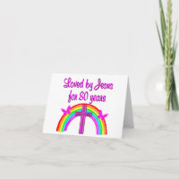 CHRISTIAN 80TH BIRTHDAY RAINBOW DESIGN