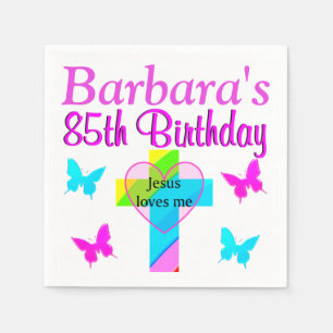CHRISTIAN 85TH BIRTHDAY PERSONALIZED NAPKINS