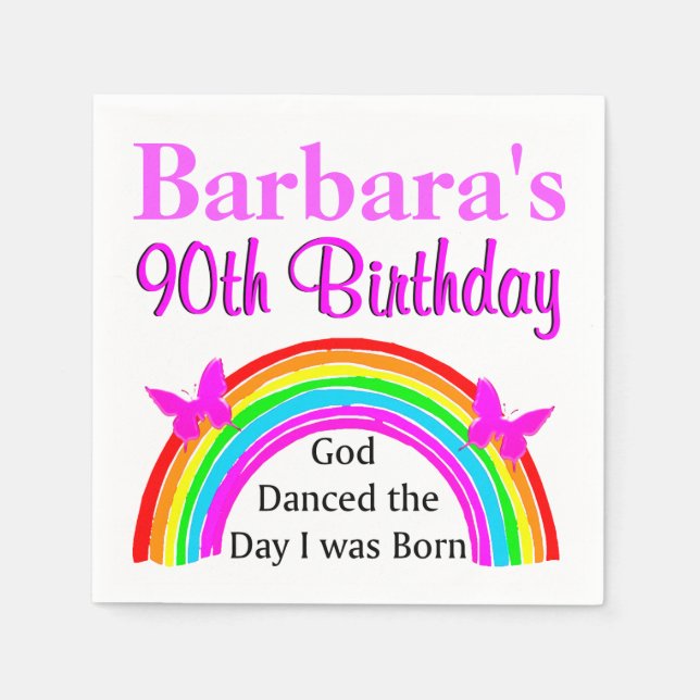 CHRISTIAN 90TH BIRTHDAY PERSONALIZED NAPKINS (Front)