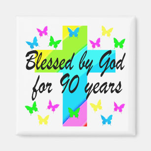 CHRISTIAN 90TH BIRTHDAY PRAYER DESIGN MAGNET