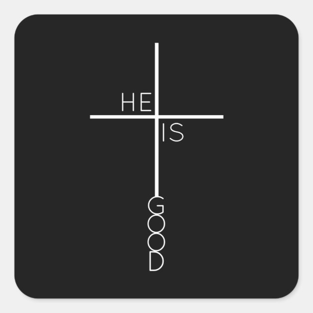 Christian Abstract Cross Bible Verse Square Sticker (Front)