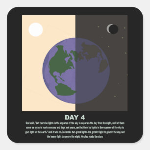 christian abstract minimal art-genesis day4 s1 square sticker