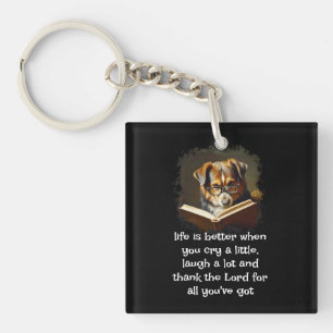Christian Advice Fun Wise Dog Life Key Ring