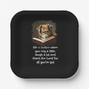Christian Advice Fun Wise Dog Life Paper Plate