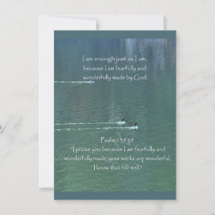Christian Affirmation Quote & Corresponding Bible  Thank You Card