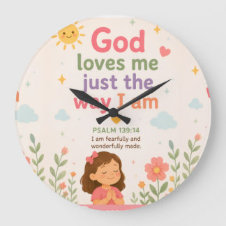 Christian Affirmation wall clock for Kids