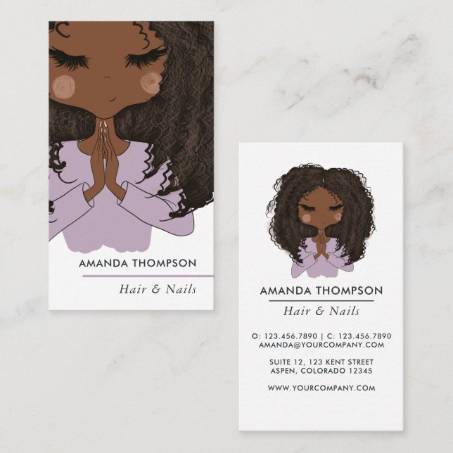 Christian African American Hair and Nails Beauty Business Card (Front/Back)