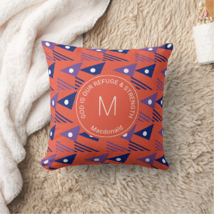 Christian African Ethnic Geometric Monogram Cushion
