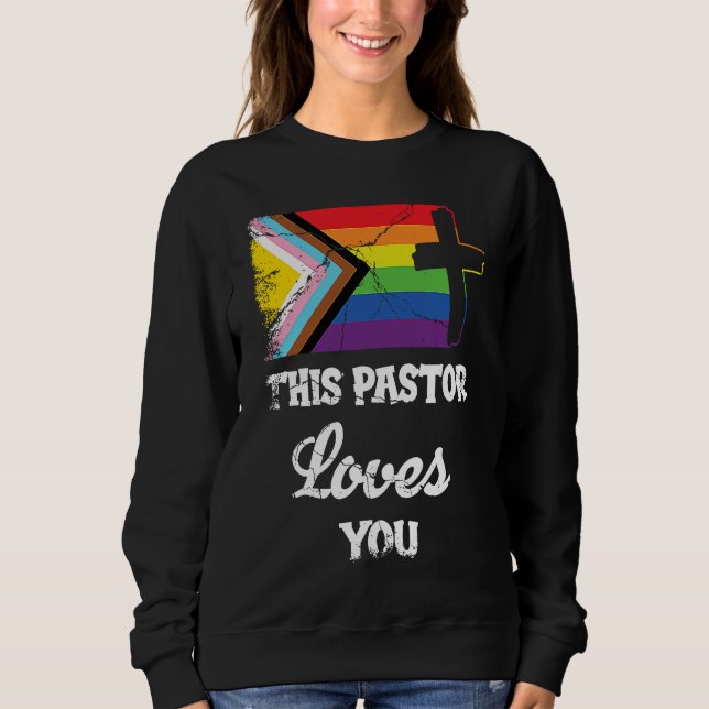 Christian Ally Inclusive Pride Clergy This Pastor  Sweatshirt (Front)