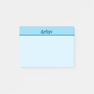 Christian AMEN Sticky Notepad Blue Typology Art