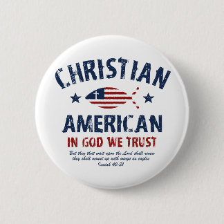 Christian American 6 Cm Round Badge