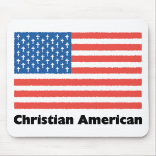 Christian American Flag Mouse Pad