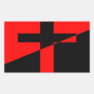 Christian Anarchist Anarchy Christianity Flag Rectangular Sticker
