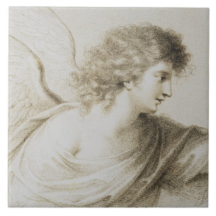 Christian angel by Francesco Bartolozzi Ceramic Tile