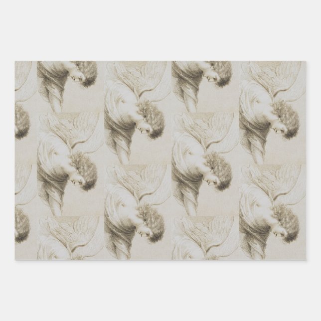 Christian angel by Francesco Bartolozzi Wrapping Paper Sheet (Front)