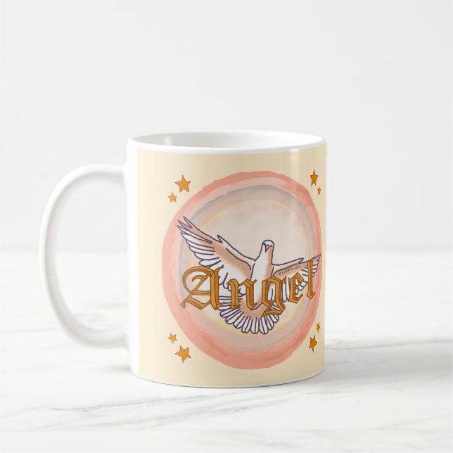 Christian angel dove coffee mug (Left)