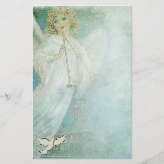Christian Angel Dove Stationary Stationery (Front)