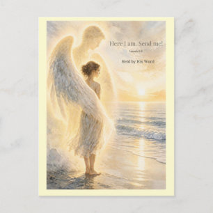 Christian Angel Postcard Here I Am Send Me Isaiah