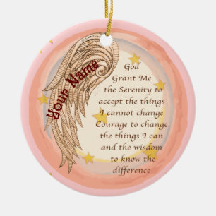 Christian Angel Serenity Prayer Ceramic Ornament