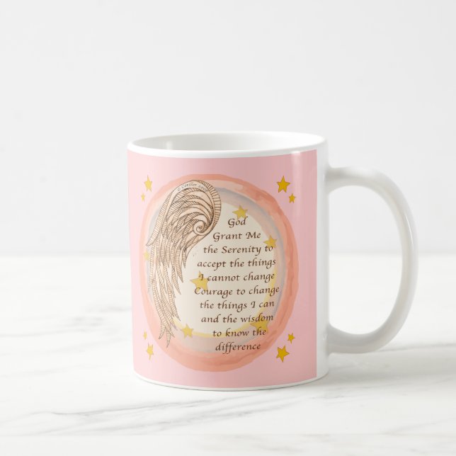 Christian Angel Serenity Prayer Coffee Mug (Right)