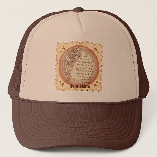 Christian Angel Serenity Prayer Trucker Hat (Front)
